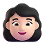 Emoji de um rosto feminino sorridente com cabelos escuros e expressão amigável.